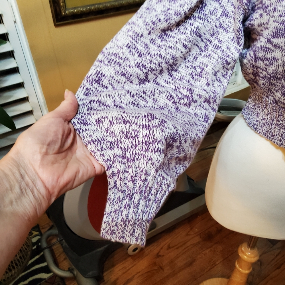 Glamorous Purple Cropped Cardigan with Peter Pan Collar - Picture 4 of 9